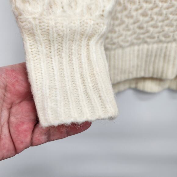 Anthropologie Cream Alpaca Blend Bia Chunky Knit Tunic Sweater Women's XS - Picture 7 of 11